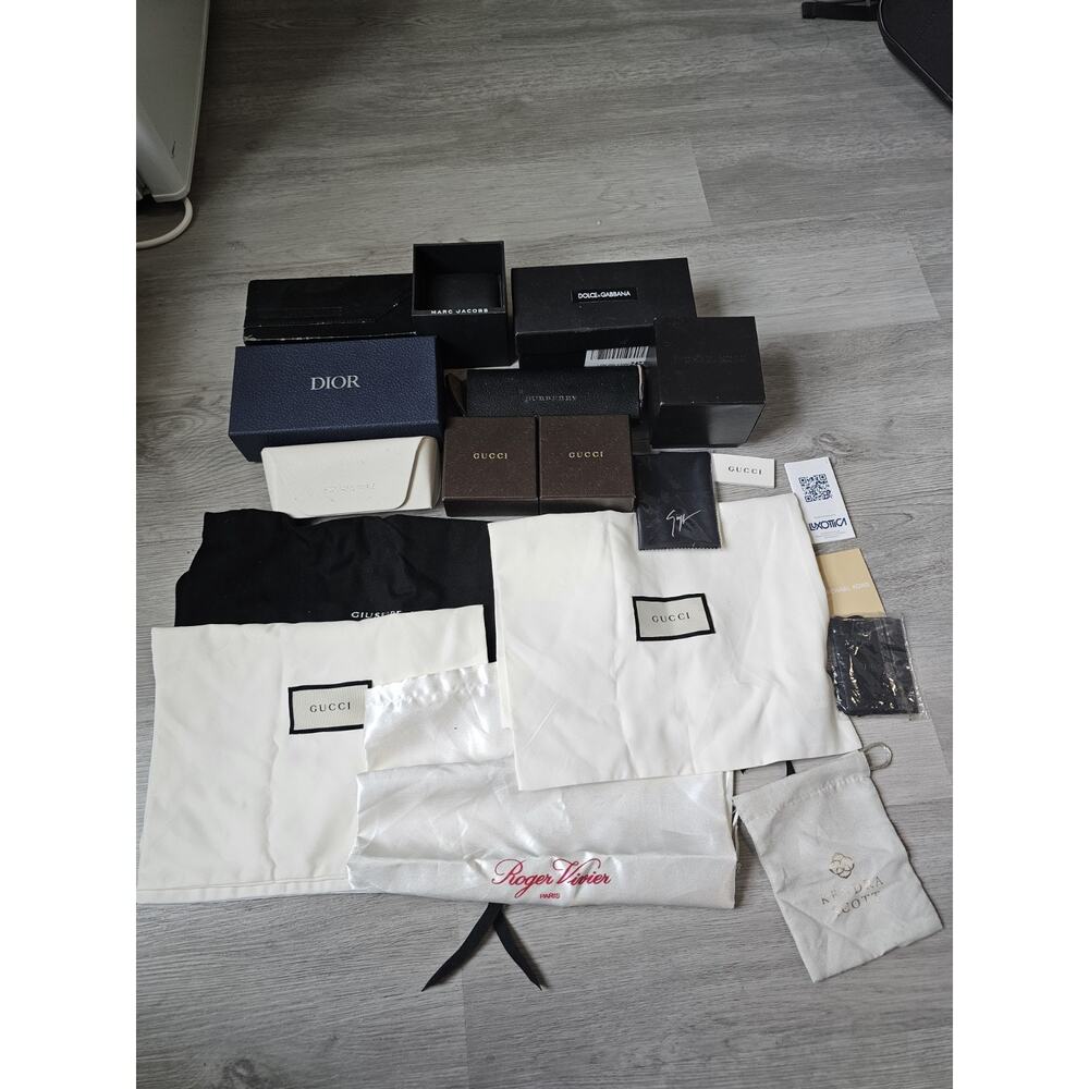 Lot Of Designer Dust Bags, Boxes, And Glasses Cases Assorted Brands See Pics